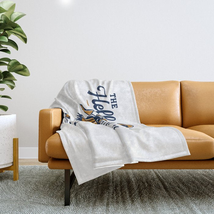 The Hell I Won't: Retro Cowgirl V.2 Throw Blanket Gallery Image 1