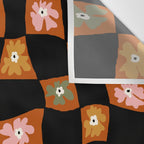 Retro floral check 1 Wall Tapestry Gallery Image 3