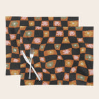 Retro floral check 1 Placemat Gallery Image 1