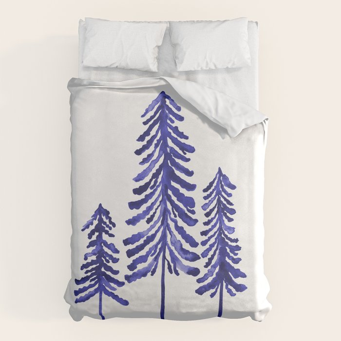 Pine Trees - Navy Duvet Cover Gallery Image 6