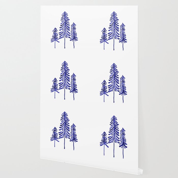 Pine Trees - Navy Wallpaper Gallery Image 2