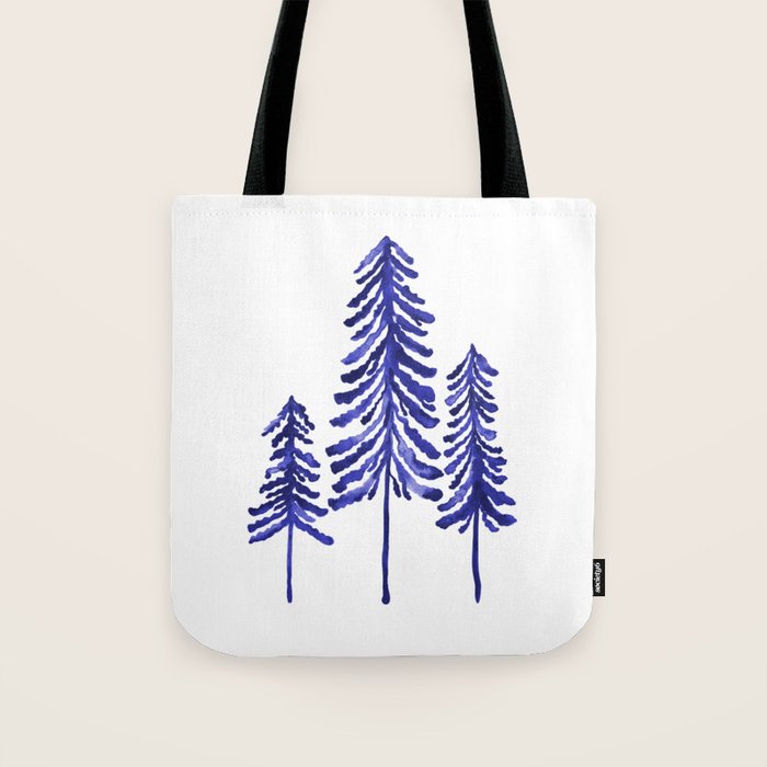 Pine Trees - Navy Tote Bag Gallery Image 1