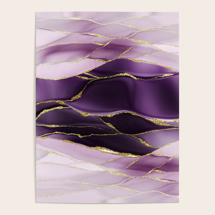 Day And Night Purple Marble Landscape Poster Gallery Image 4