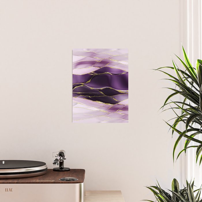 Day And Night Purple Marble Landscape Poster Gallery Image 2