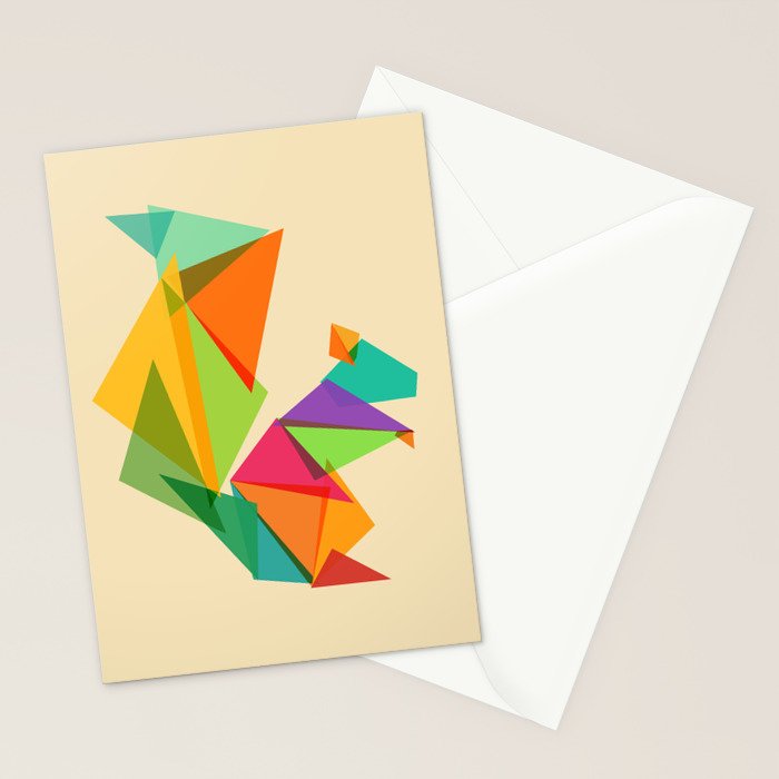 Fractal geometric Squirrel Stationery Card Gallery Image 2
