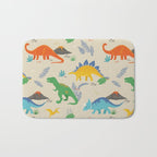 Jurassic Dinosaurs in Primary Colors Bath Mat Gallery Image 1