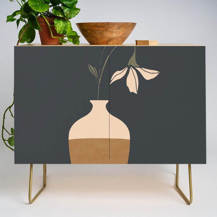 Minimal Abstract Art Vase Flower 9 Credenza Gallery Image 1