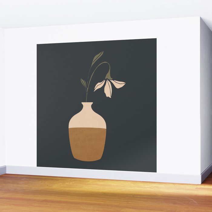 Minimal Abstract Art Vase Flower 9 Wall Mural Gallery Image 2