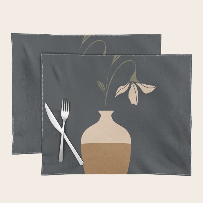 Minimal Abstract Art Vase Flower 9 Placemat Gallery Image 1