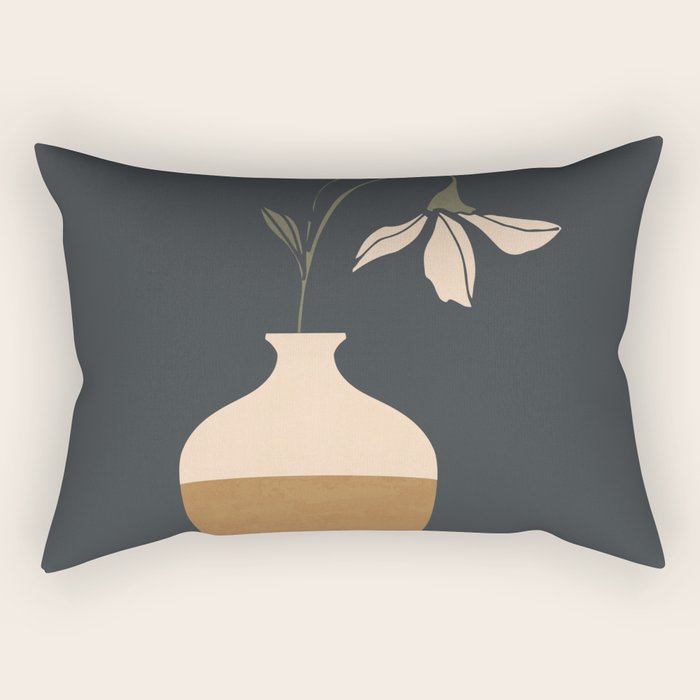 Minimal Abstract Art Vase Flower 9 Rectangular Pillow Gallery Image 2