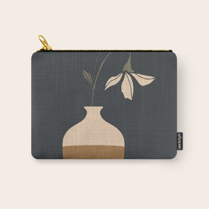 Minimal Abstract Art Vase Flower 9 Carry All Pouch Gallery Image 1