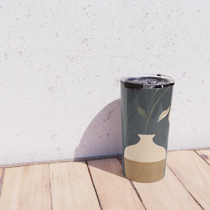 Minimal Abstract Art Vase Flower 9 Travel Mug Gallery Image 4