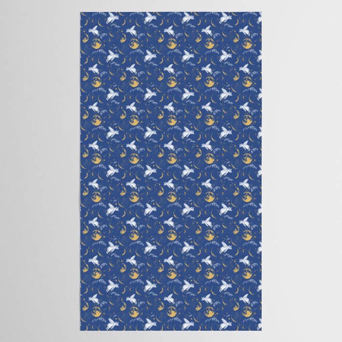 Celestial Pigs lunar blue Tablecloth Gallery Image 2