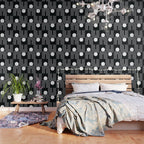Mid Century Modern Geometric 191 in White and Black Wallpaper Gallery Image 3