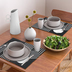 Mid Century Modern Geometric 191 in White and Black Placemat Gallery Image 2