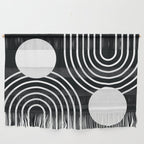 Mid Century Modern Geometric 191 in White and Black Wall Hanging Gallery Image 1