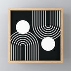 Mid Century Modern Geometric 191 in White and Black Mini Art Print Gallery Image 1