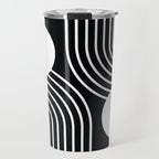 Mid Century Modern Geometric 191 in White and Black Travel Mug Gallery Image 1
