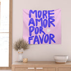 More Amor por favor - brush typography love quote Wall Tapestry Gallery Image 2