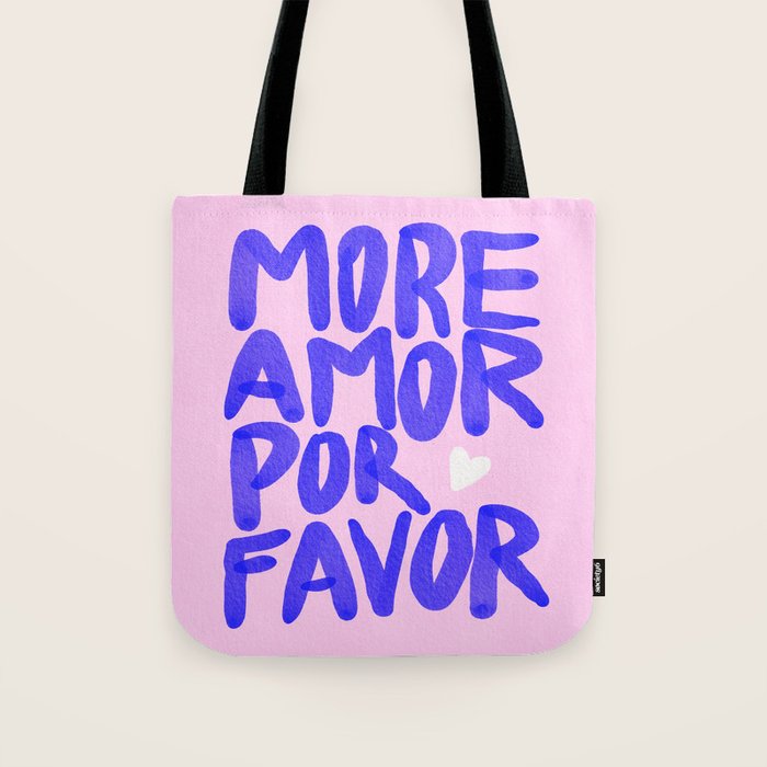 More Amor por favor - brush typography love quote Tote Bag Gallery Image 1