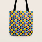 Retro happy smiling face checkered pattern Tote Bag Gallery Image 1