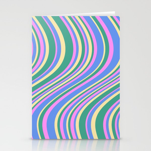 Wavy Stripes XV - 90s Pastel Stationery Card Gallery Image 1