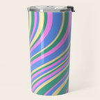 Wavy Stripes XV - 90s Pastel Travel Mug Gallery Image 2