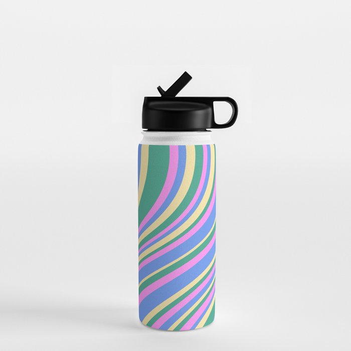 Wavy Stripes XV - 90s Pastel Water Bottle Gallery Image 1