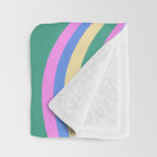 Wavy Stripes XV - 90s Pastel Throw Blanket Gallery Image 3