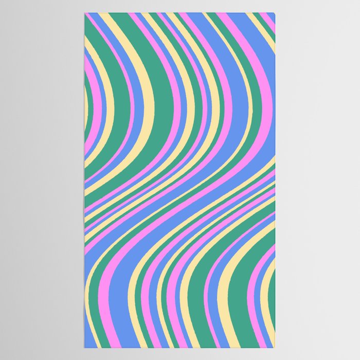 Wavy Stripes XV - 90s Pastel Tablecloth Gallery Image 2