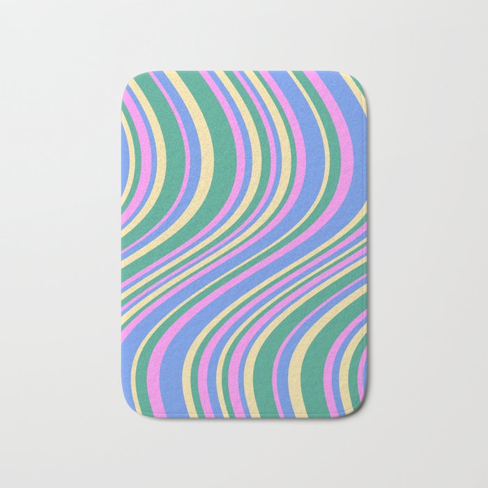 Wavy Stripes XV - 90s Pastel Bath Mat Gallery Image 1
