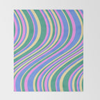 Wavy Stripes XV - 90s Pastel Throw Blanket Gallery Image 2