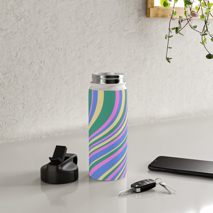 Wavy Stripes XV - 90s Pastel Water Bottle Gallery Image 4