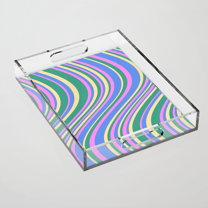 Wavy Stripes XV - 90s Pastel Acrylic Tray Gallery Image 1