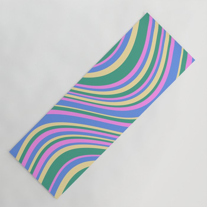 Wavy Stripes XV - 90s Pastel Yoga Mat Gallery Image 1