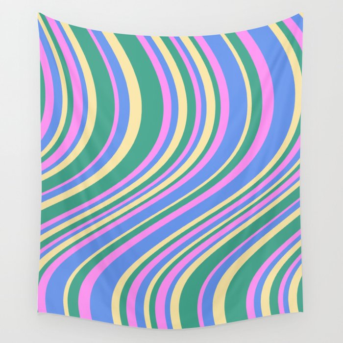 Wavy Stripes XV - 90s Pastel Wall Tapestry Gallery Image 4