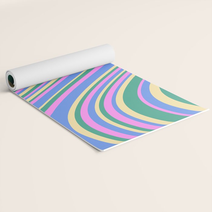Wavy Stripes XV - 90s Pastel Yoga Mat Gallery Image 2