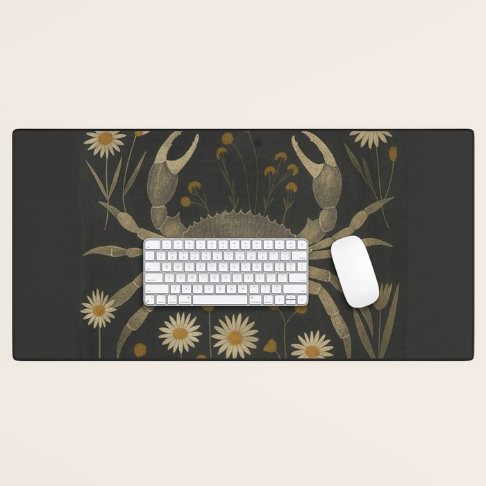 Crab with Daisies Desk Mat Gallery Image 1