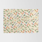 Bright Vintage Flower Pattern Rug Gallery Image 2