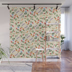Bright Vintage Flower Pattern Wall Mural Gallery Image 1