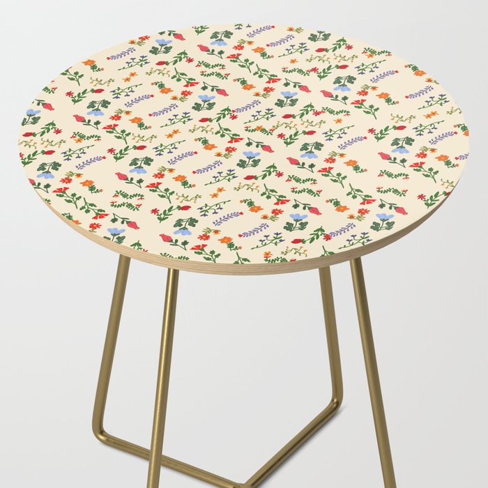Bright Vintage Flower Pattern Side Table Gallery Image 2