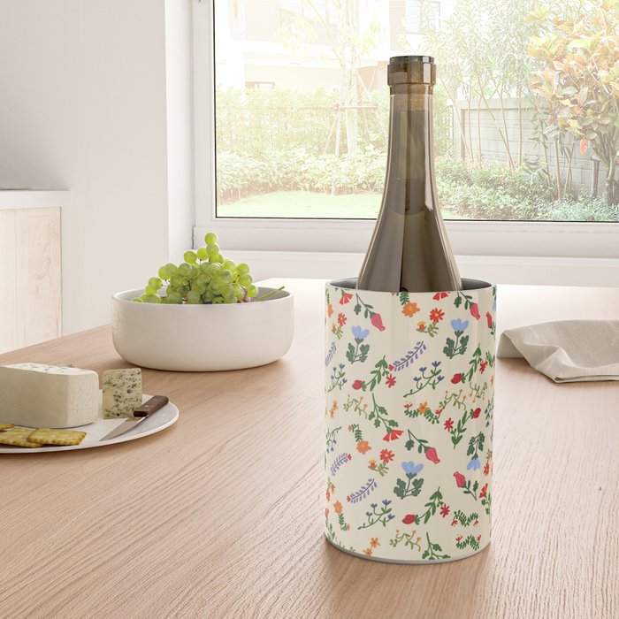 Bright Vintage Flower Pattern Wine Chiller Gallery Image 4