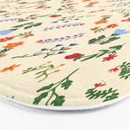 Bright Vintage Flower Pattern Bath Mat Gallery Image 3