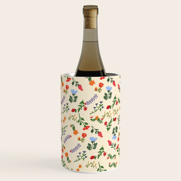 Bright Vintage Flower Pattern Wine Chiller Gallery Image 1