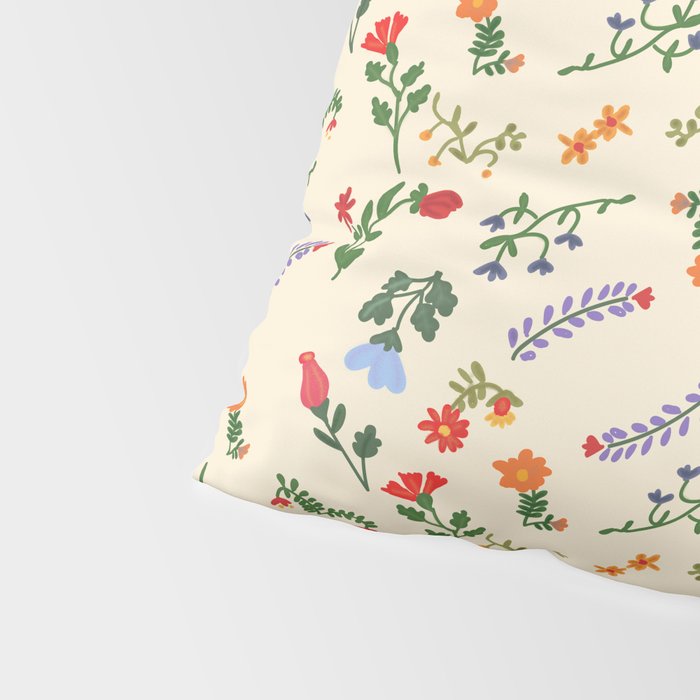 Bright Vintage Flower Pattern Pillow Sham Gallery Image 4