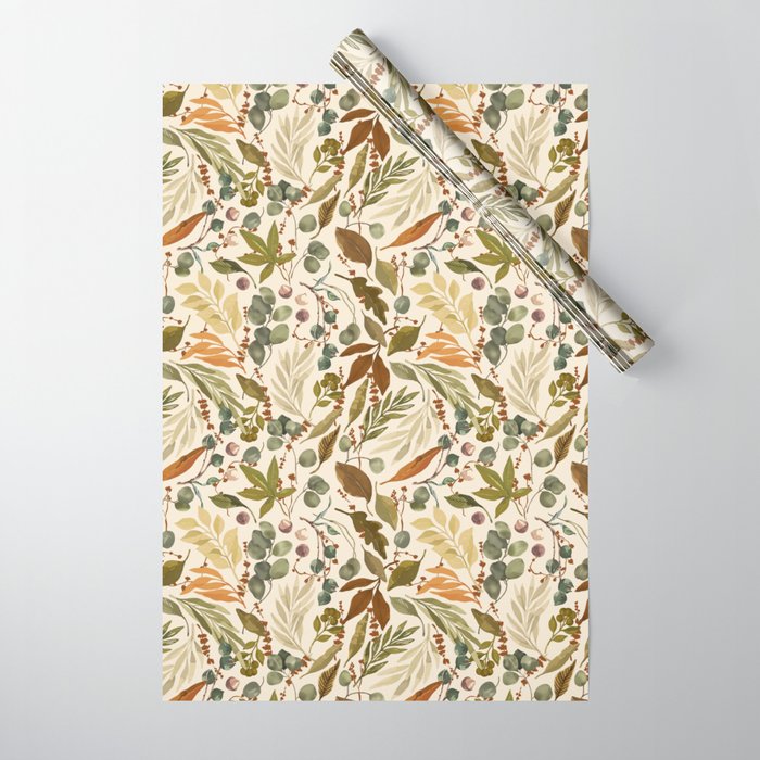 Fall leafy nature B Wrapping Paper Gallery Image 1