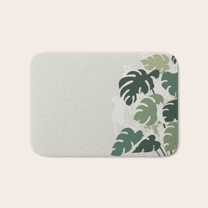 Cat and Plant 47 Bath Mat Gallery Image 1