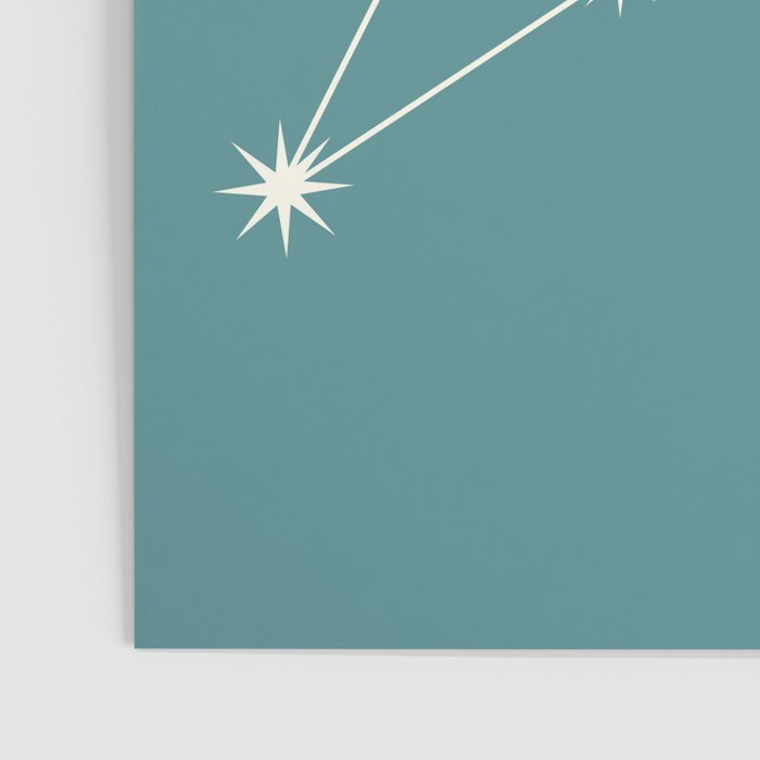 Leo Zodiac Star Constellation Line Art Teal Poster Gallery Image 3