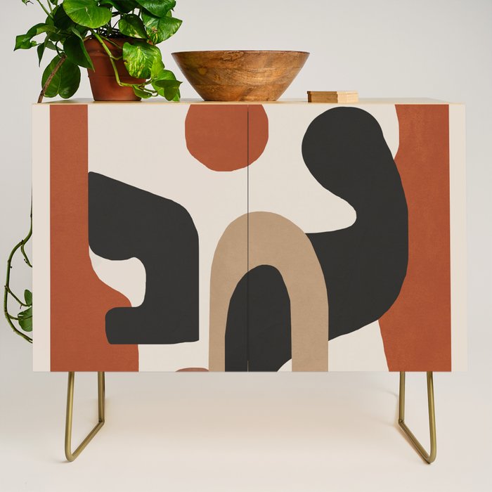 Modern Abstract Minimal Art 1 Credenza Gallery Image 1