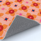 Mid Century Retro Floral Geometric Pattern Rug Gallery Image 4
